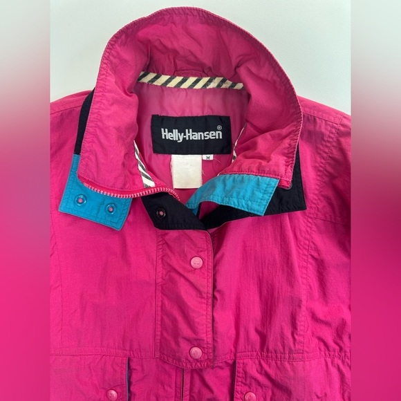 Helly Hansen VTG Late 80’s Neon Pink Ski Shell Jacket Womens Size Medium - Picture 3 of 11